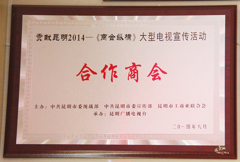 貢獻(xiàn)昆明2014年《商會(huì)縱橫》大型電視宣傳活動(dòng)合作單位